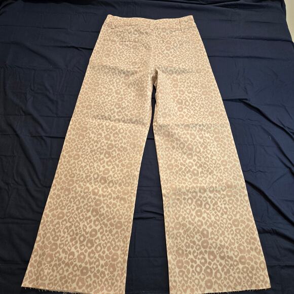 NWT Miou Muse Leopard Print Barrel Jeans Raw Hem High-rise Size M - Picture 6 of 11